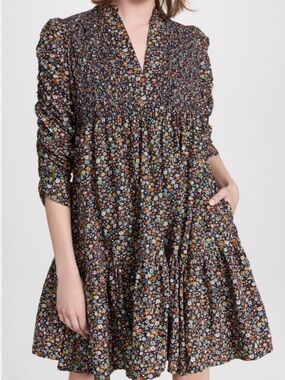byTiMo Poplin Shift Dress Dark Blossom Floral Print